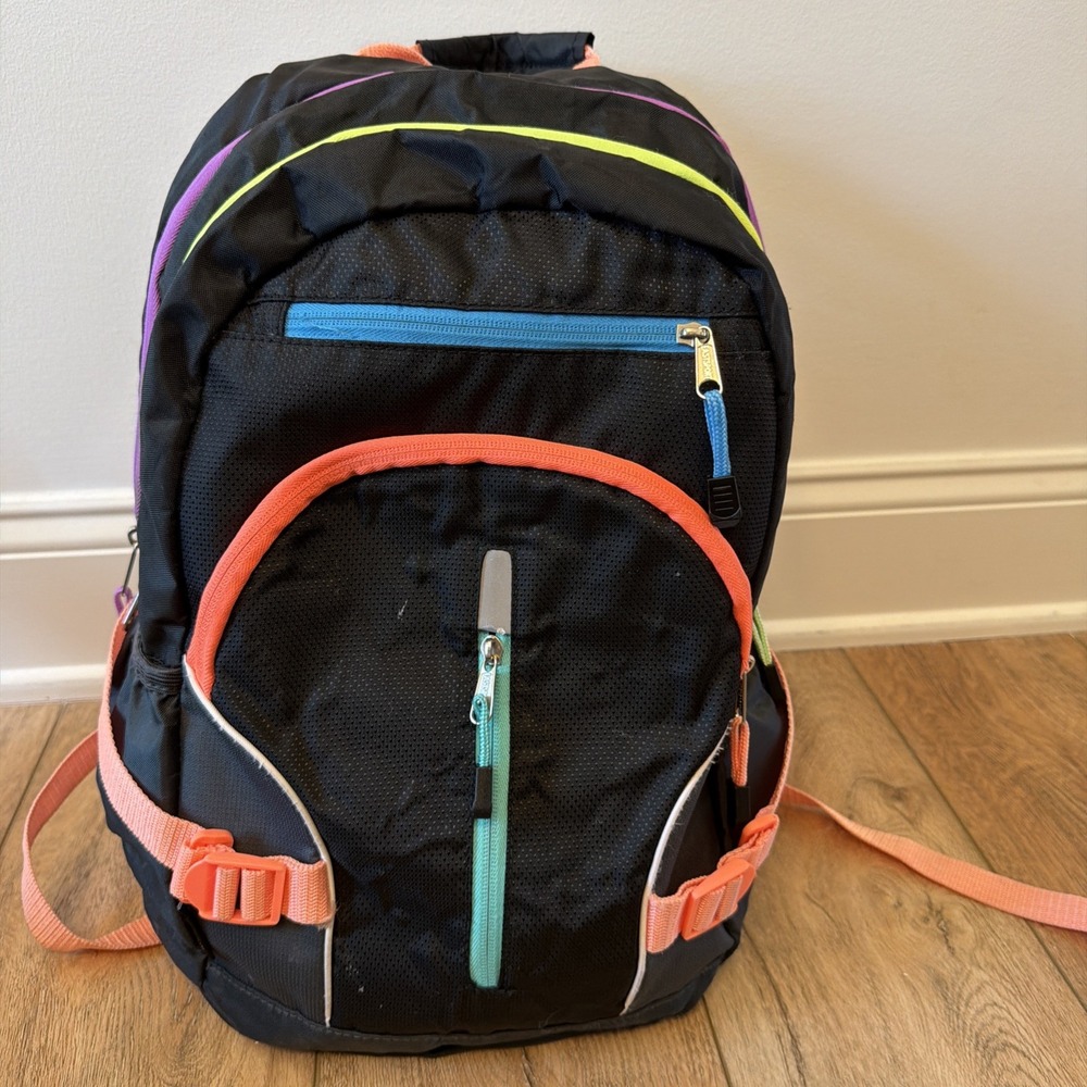 Eastsport Unisex Adults Backpack Black Large Polyester Multiple Zippers EUC